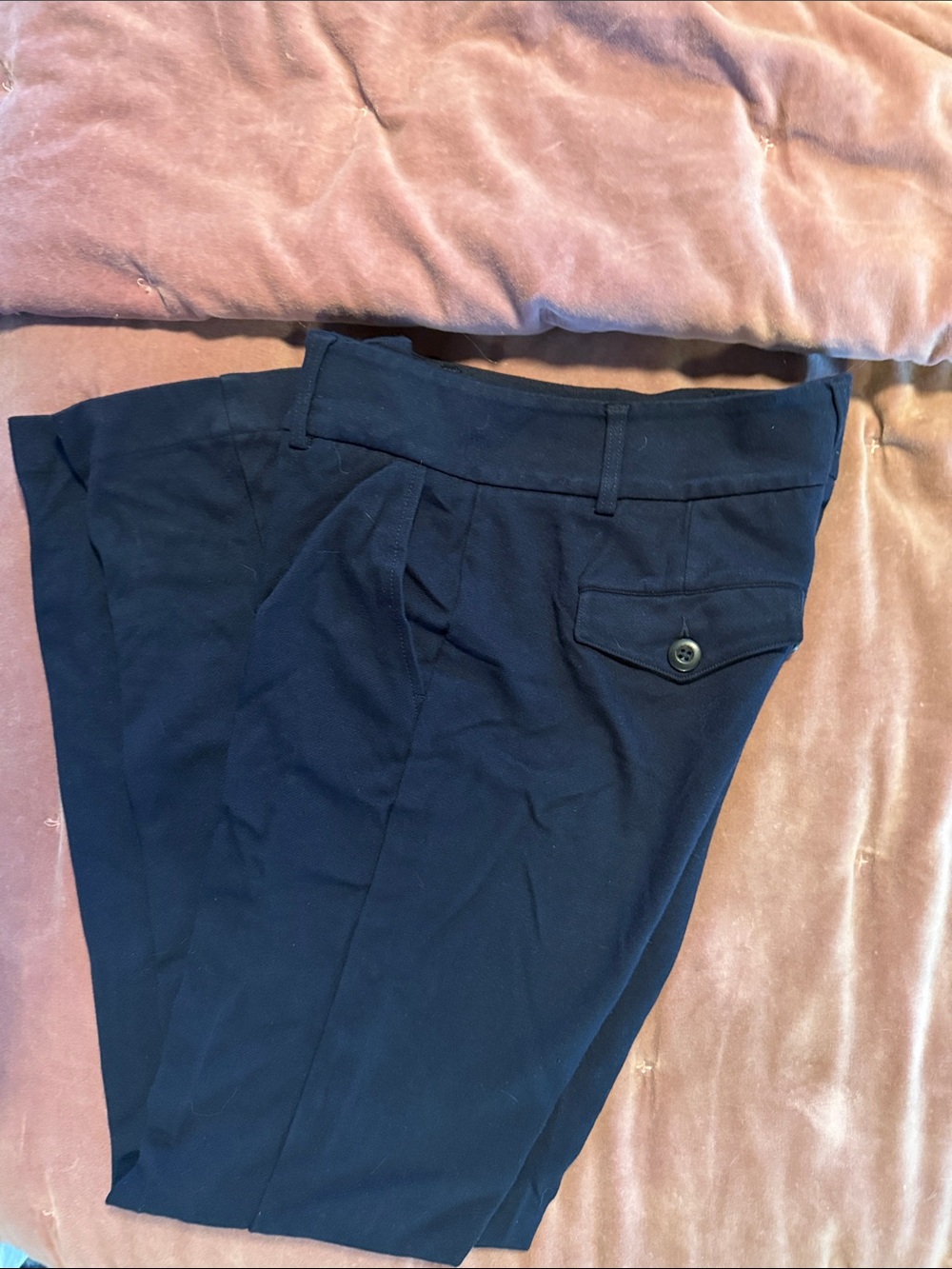 CAbi Navy Women's Trousers - Pleated Front
